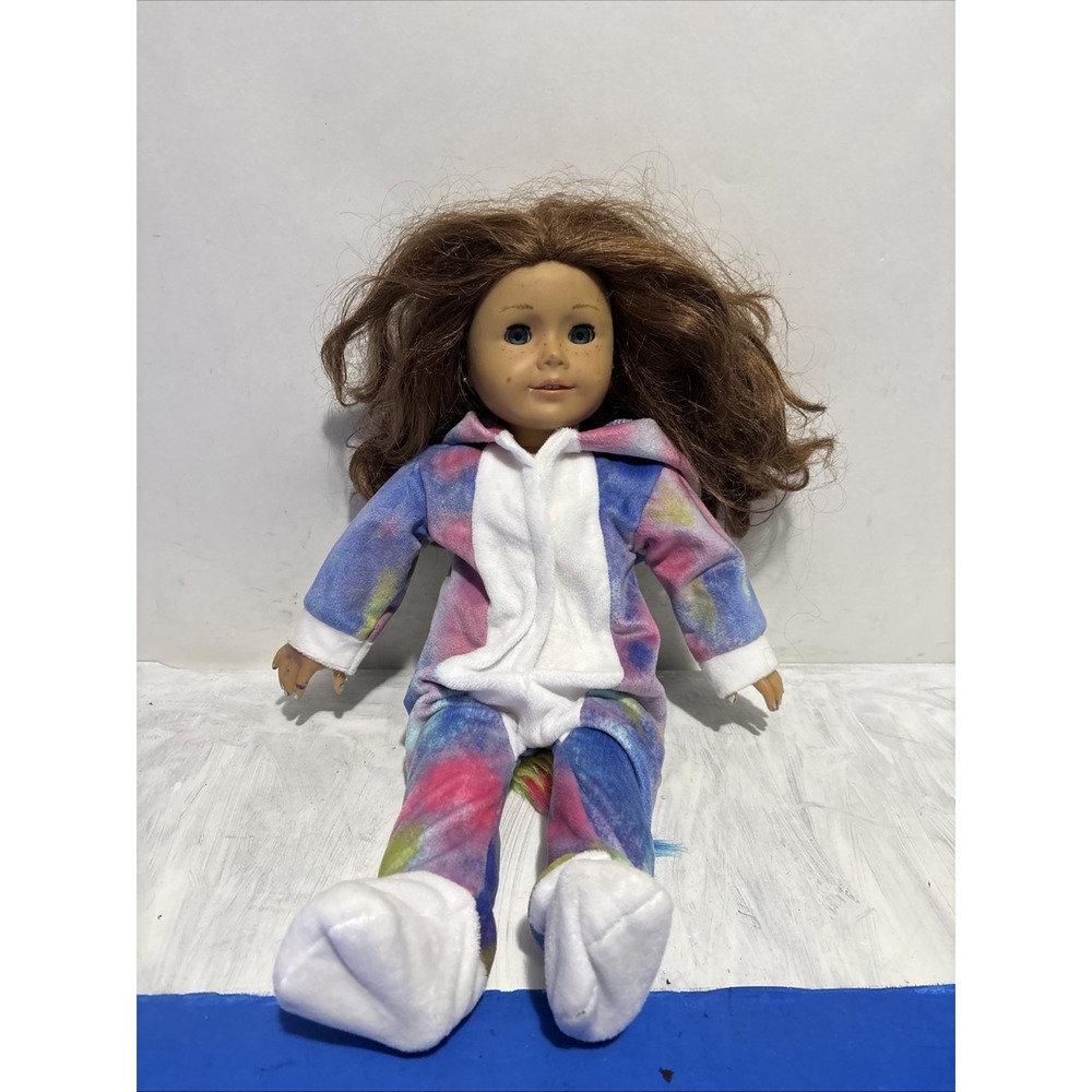 American Girl Truly Me Doll 23 Brown Hair Blue Eyes Unicorn Pajamas 18in